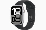 Apple Watch Series 10 (46mm) GPS + Cellular – Silver Aluminum with Black Sport Band