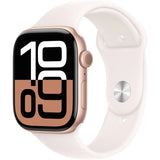 Apple Watch Series 10 (GPS + Cellular 42mm) - Rose Gold Aluminum - Sport Band White