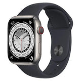 Apple Watch Series 7 (GPS + Cellular 45mm) - Silver Stainless Steel with Black Sport Band