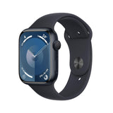 Apple Watch Series 9 ( GPS 45MM ) - Aluminum - Midnight - Ocean Silicone Sport Watch Band Black