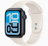 Apple Watch Series SE 1st Gen (2020) - GPS + Cellular - 44mm - Starlight Aluminum With Sport Watch Band Black