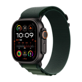 Apple Watch Ultra 2 - Cellular - 49mm - Black Titanium with Dark Green Alpine Loop