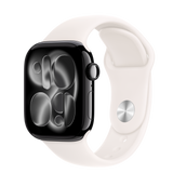 Refurbished Apple Watch Series 11 - GPS 42MM - Just Black Aluminum With White Alpine Loop Band