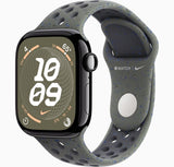 Apple Watch Series 10 (GPS 42mm) -  Jet Black Aluminum Case with Cargo Khaki Nike Sport Band