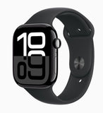 Apple Watch Series 10 (GPS 46mm) -  Jet Black Aluminum With Black Sport Band