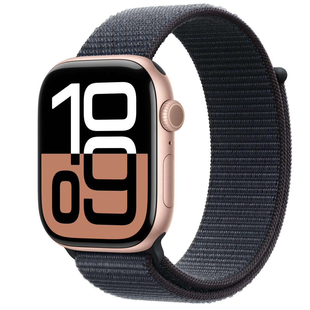 Apple Watch Series 10 (GPS 46mm) -  Rose Gold Aluminum - Alpine Loop Watch Band Black