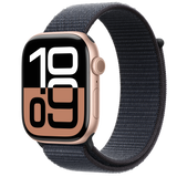 Apple Watch Series 10 (GPS 46mm) -  Rose Gold Aluminum - Alpine Loop Watch Band Black