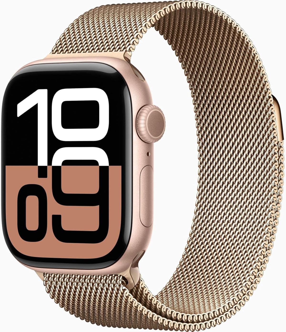 Apple Watch Series 10 (46mm) GPS – Rose Gold Aluminum Case with Gold Stainless Steel Band