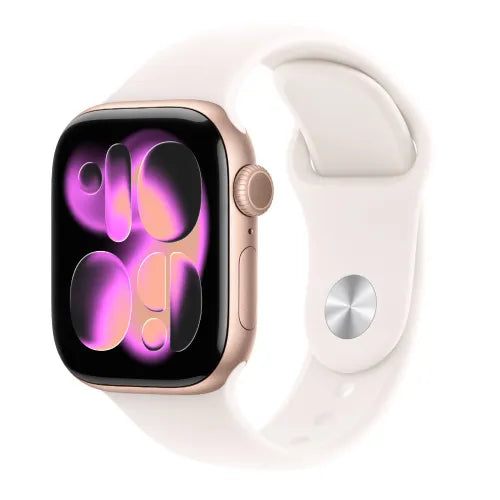 Refurbished Apple Watch Series 11 (46mm) GPS - Rose Gold Aluminum Case With Starlight Sport Band (Copy)
