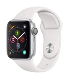 Apple Watch Series 4 (GPS + Cellular 40MM ) -  Silver Aluminum With White Sport Band