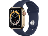 Apple Watch Series 6 (GPS + Cellular 40mm) - Gold Stainless Steel Case with Black Sport Band