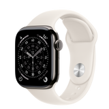Refurbished Apple Watch Series 7 (41mm) GPS + Cellular – Starlight Aluminum Case with Black Sport Band