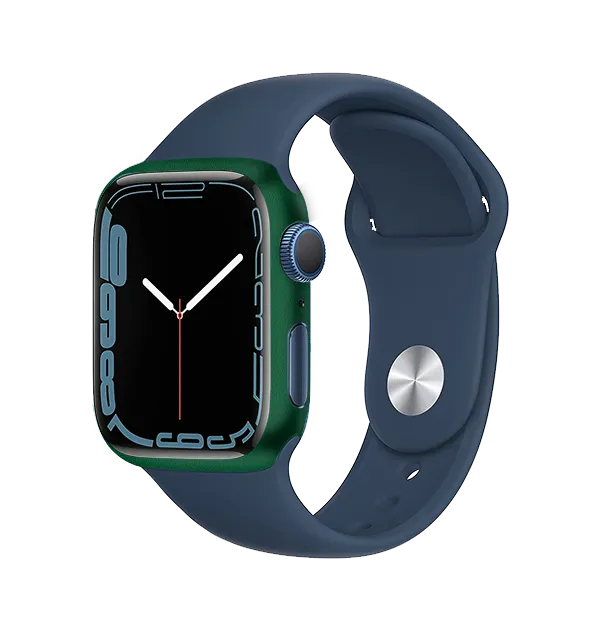 Apple Watch Series 7 (GPS 41mm) -  Green Aluminum with Blue Sport Band