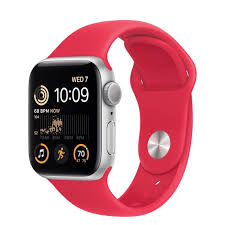 Apple Watch Series 7 (GPS 41mm) -  Silver Aluminum with Red Sport Band