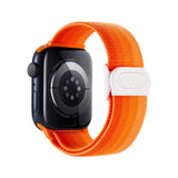 Apple Watch Series 8 ( GPS 41MM  ) - Carbon Fiber Texture Snap Buckle Nylon Watch Band(Gradient Orange)