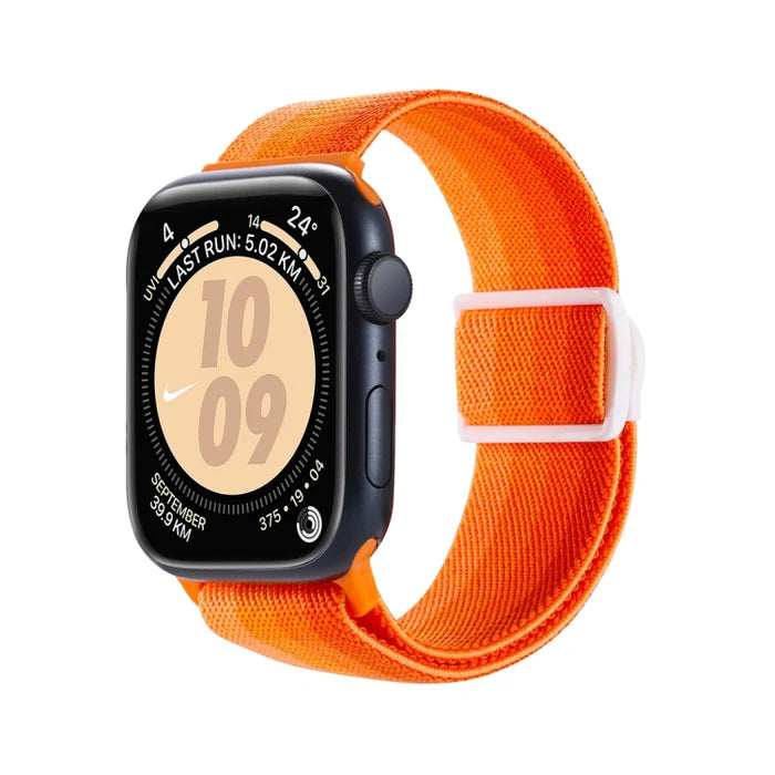 Apple Watch Series 8 ( GPS 41MM  ) - Carbon Fiber Texture Snap Buckle Nylon Watch Band(Gradient Orange)