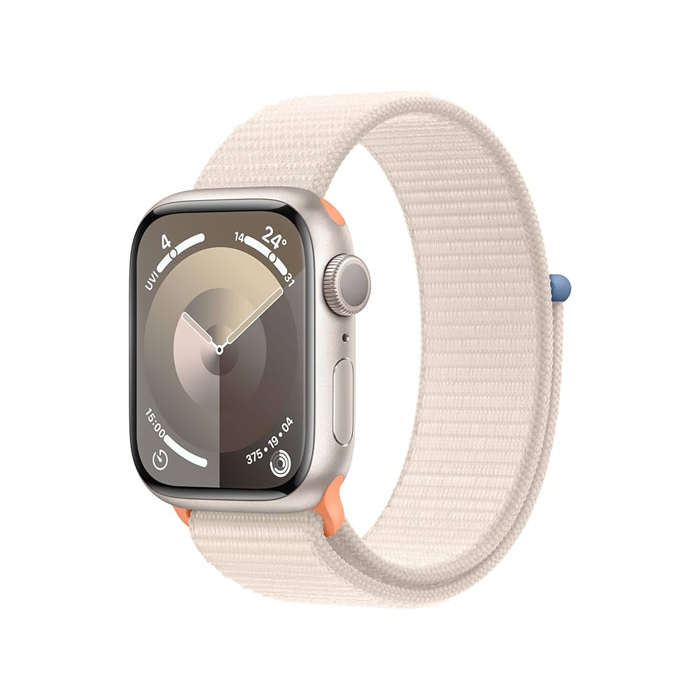 Apple Watch Series 9 ( GPS + Cellular - 41MM ) - Starlight Aluminum With Alpine Loop Watch Band White