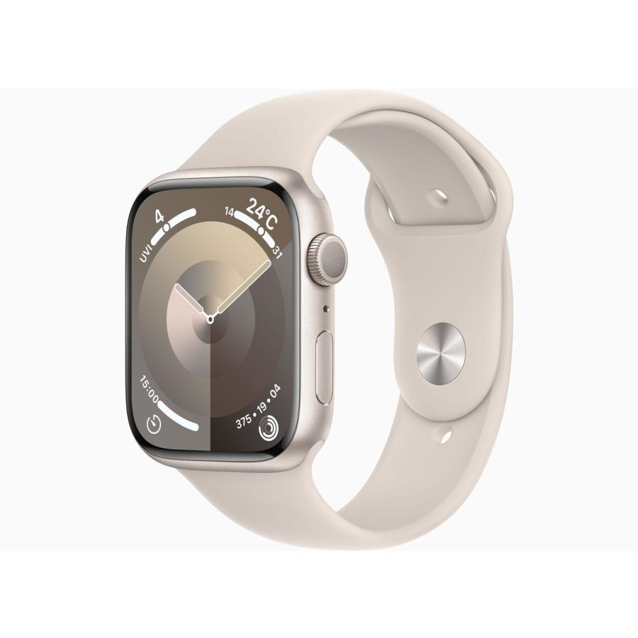 Apple Watch Series 9 ( GPS 41MM ) - Starlight Aluminum With Black Sport Band