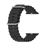 Apple Watch Series 9 ( GPS 41MM ) - Aluminum - Midnight - Ocean Silicone Sport Watch Band Black
