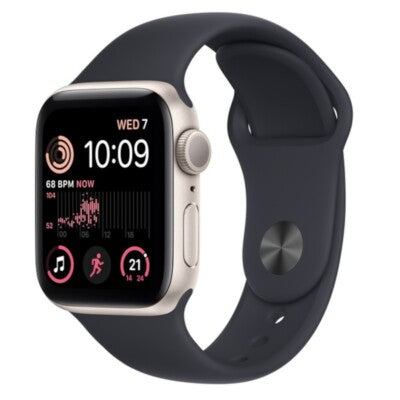 Apple Watch Series SE ( 2nd ) - GPS- 40mm - Starlight Aluminum Black Sports Band