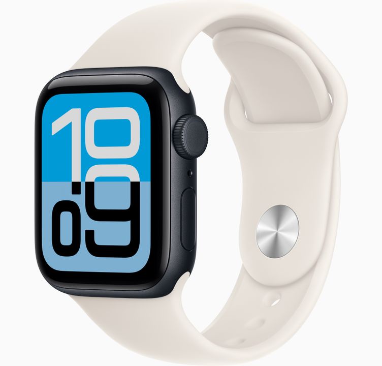 Apple Watch Series SE (2nd Gen) - Cellular - 40mm - Starlight Aluminum with Midnight Sport Band