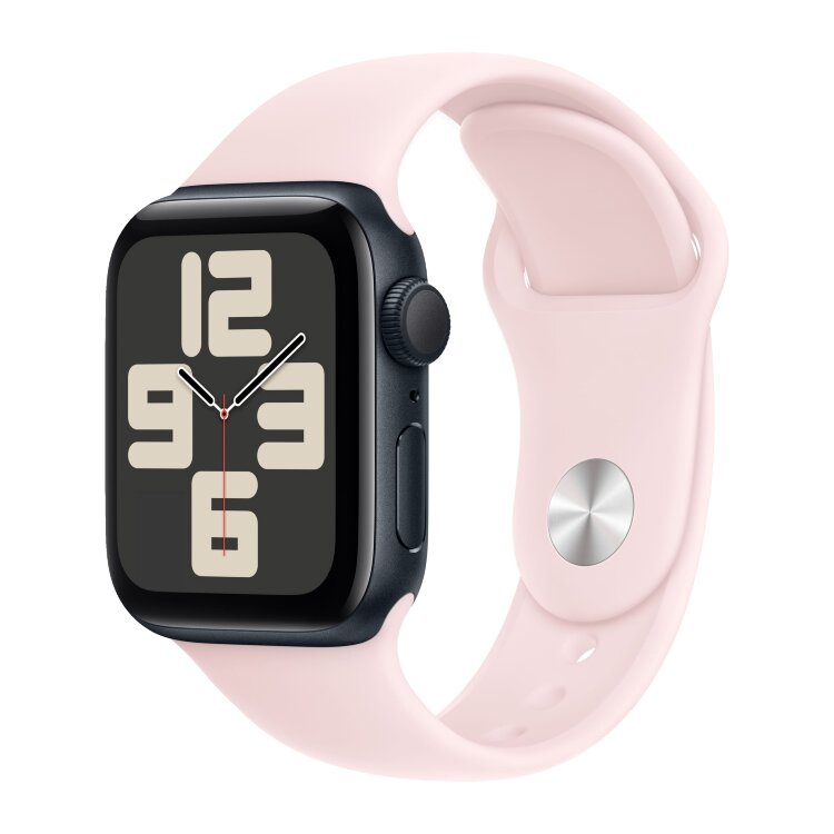 Apple Watch Series SE 1st Gen (2020) - GPS - 40MM -  Midnight Aluminum With Pink Sport Band