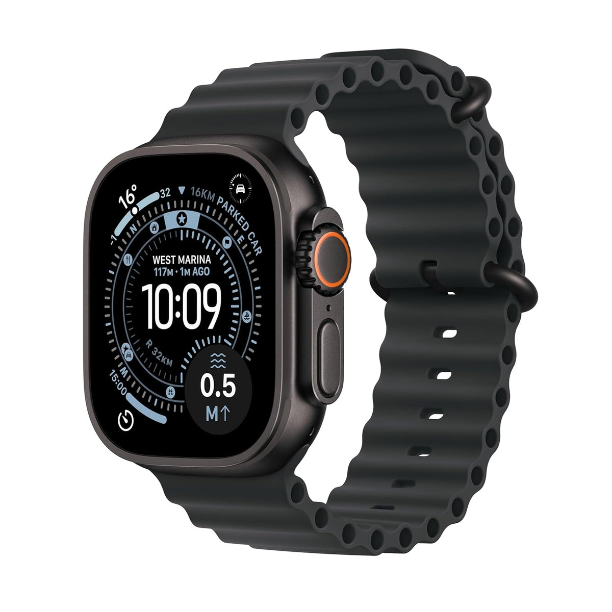 Apple Watch Ultra 3 - GPS + Cellular, 49mm , Natural Titanium With Black Ocean Band