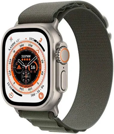 Apple Watch Ultra - Cellular - 49mm - Titanium with Green Alpine Loop Band