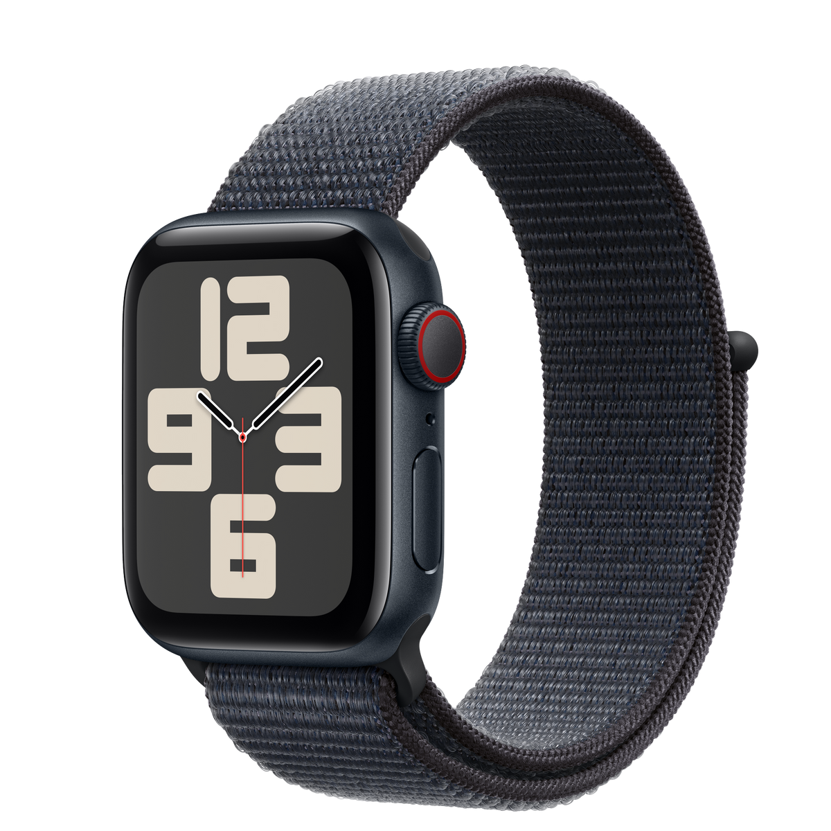 Apple Watch Series SE 1st Gen (2020) - GPS + Cellular - 44mm - Midnight  Ocean Silicone Sport Watch Band Black