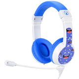 BONELK My-Style Kids Wired Headphones w Boom Mic White/Blue