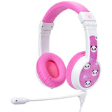 BONELK My-Style Kids Wired Headphones w Boom Mic White/Pink