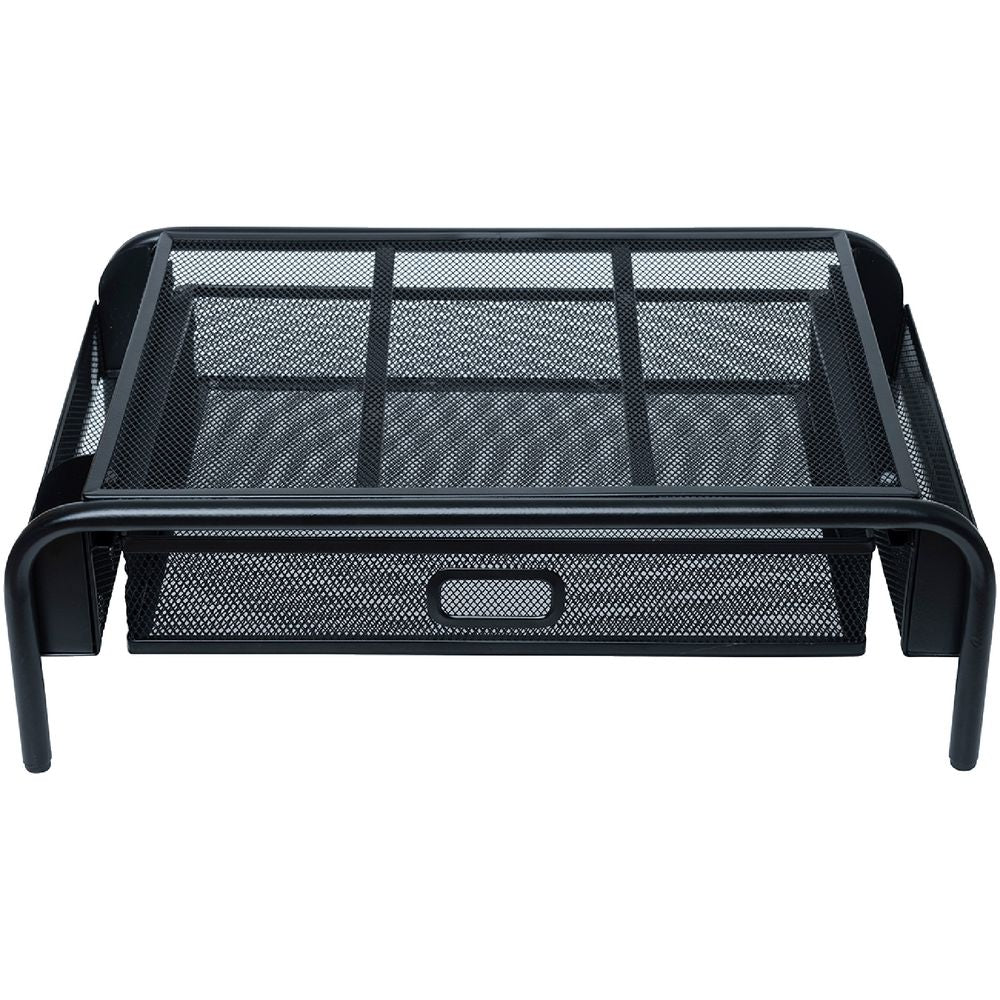 J.Burrows Mesh Desk Riser with Drawer Black - As New Open Box