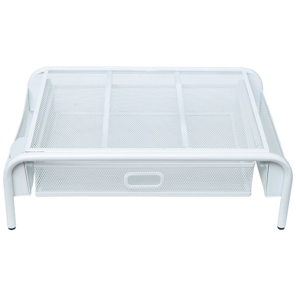 J.Burrows Mesh Desk Riser with Drawer White - As New Open Box