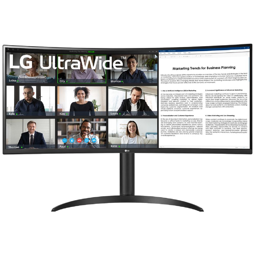 Refurbished LG 34" UWQHD 100Hz USB-C 65W PD Curved Monitor 34WR55QK