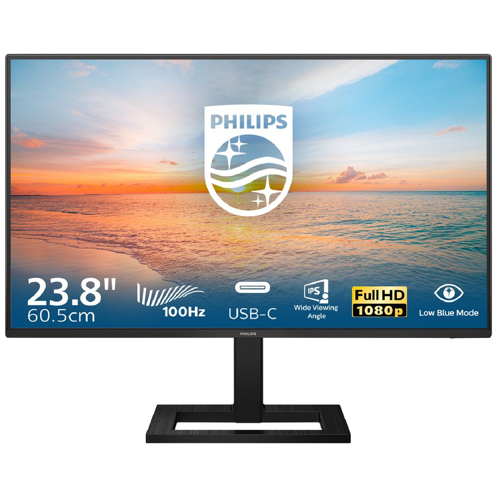 Refurbished Philips 24" FHD 100Hz 1ms IPS USB-C 65W PD Monitor 24E1N1300A