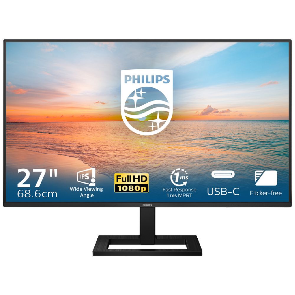 Refurbished Philips 27" FHD 100Hz IPS USB-C 65W PD Monitor 27E1N1300AE