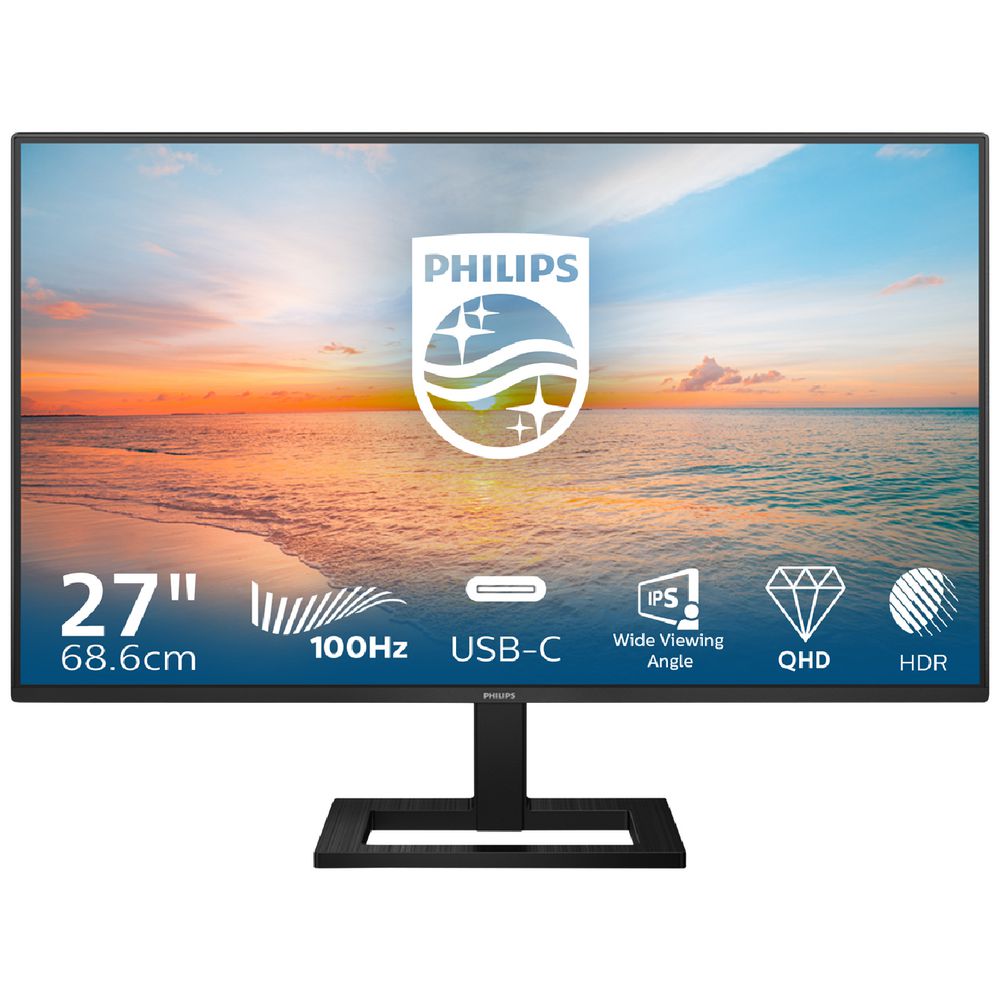 Refurbished Philips 27" QHD 100Hz USB-C 65W PD Monitor 27E1N1600AE
