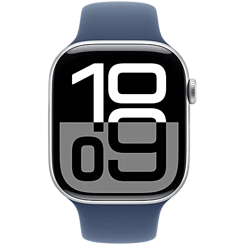 Apple Watch Series 10 (GPS + Cellular 42mm) -  Silver Aluminum - Sport Band Blue