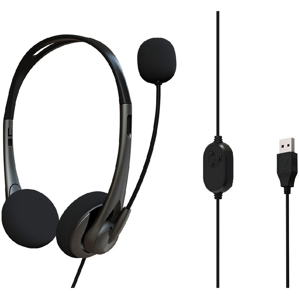 Verbatim USB Headset with Boom Mic Grey