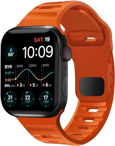 Apple Watch Series 8 ( GPS 41mm ) -  Midnight Aluminum with Orange Sport Loop Band