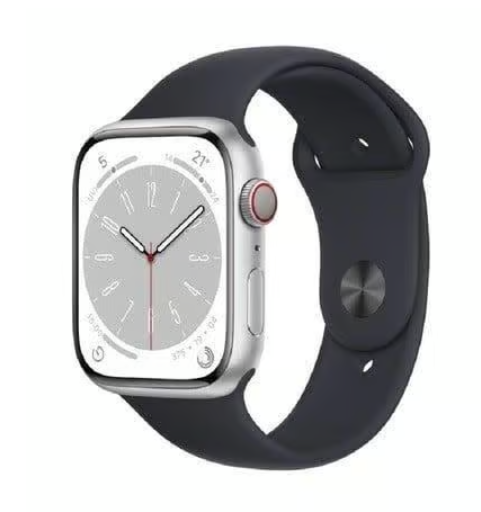 Refurbished  Apple Watch Series 8 ( GPS + Cellular 41MM  ) -  Starlight Aluminum with Black Sport Band