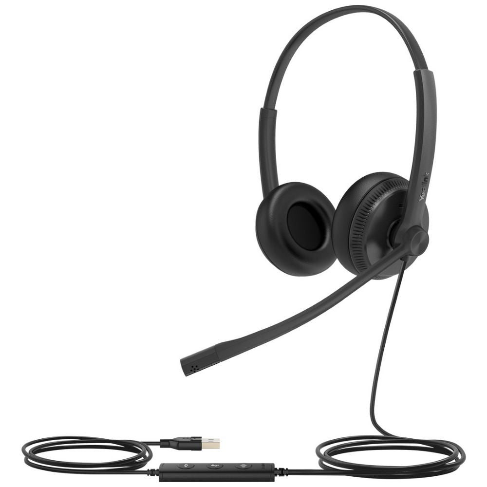 Yealink UH34 Dual Corded On-Ear Headset Black