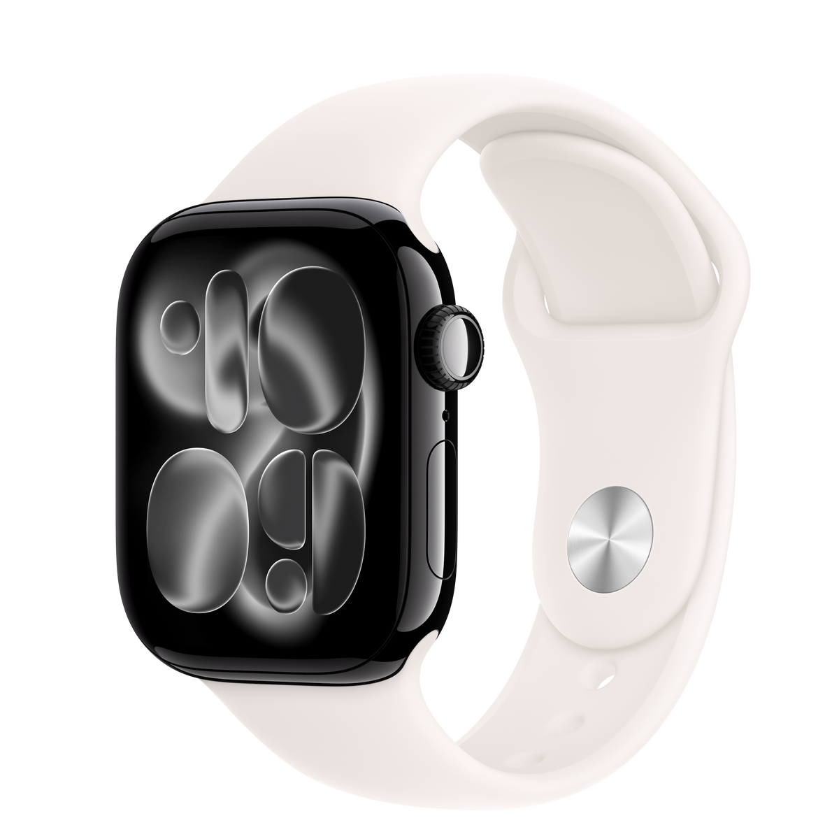 Refurbished Apple Watch Series 11 - GPS 42MM - Just Black Aluminum With White Alpine Loop Band